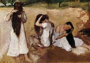 Edgar Degas Girls comb the hair Spain oil painting artist